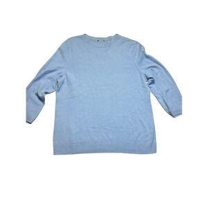 Baby blue cashmere sweater womens ESTIMATED SIZE large ribbed hem cozy warm soft